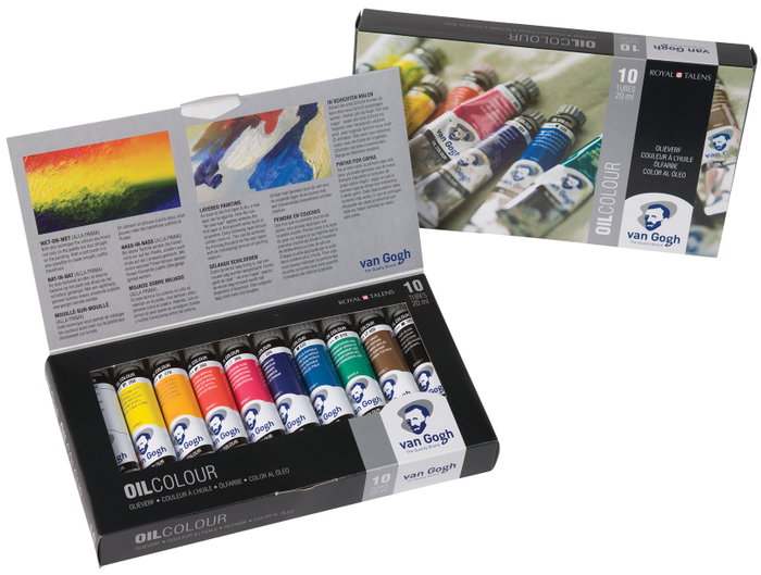 Talens Van Gogh Estuche Básico de Pinturas al Óleo con 10 Tubos de 20ml Colores Surtidos